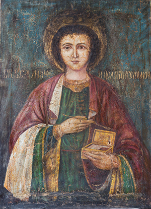 «Святой великомученик Пантелеимон», Русская икона XIX века.